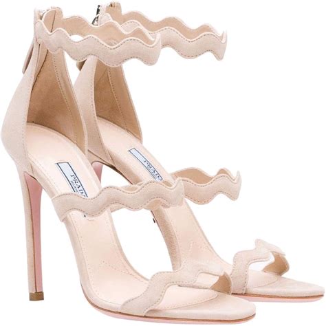 prada scalloped suede sandals uk|prada studded pony skin sandals.